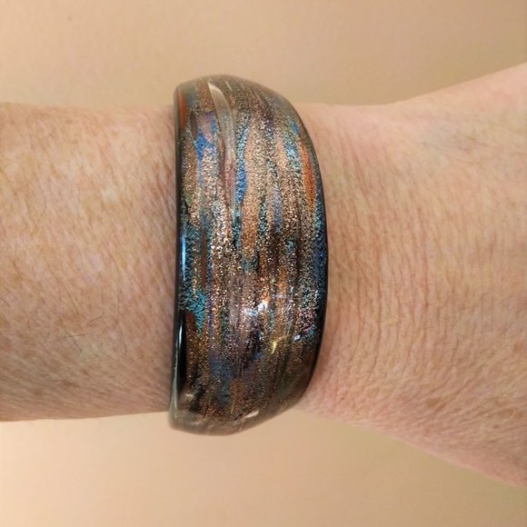 Pier 1 Imports Multi-Colour Art Glass Bracelet-New-In Gift Box - Picture 2 of 2